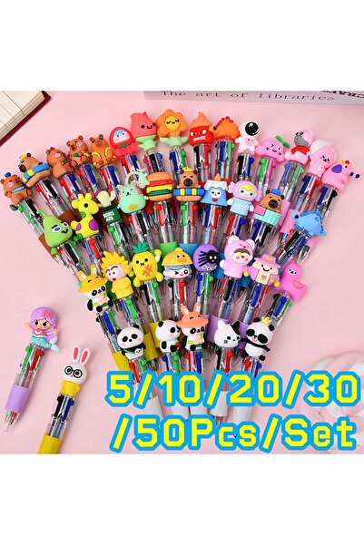 Choice 30 قطعة، 5-50 قطعة/مجموعة، أقلام حبر جاف صغيرة لطيفة بأربعة ألوان، مصن...