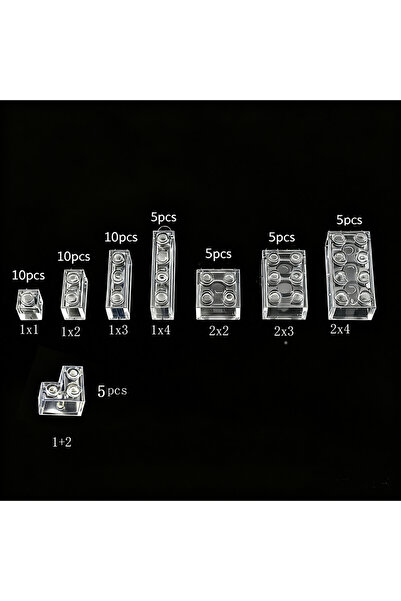 Choice 55 قطعة من الطوب الشفاف السميك ذو الحبيبات الصغيرة، مناسب لنماذج البنا...