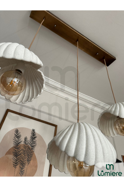 lumiere Design İnci Iskandinav &bohem Tarz 3'lü Yemek Masası Avize -Profesyon...