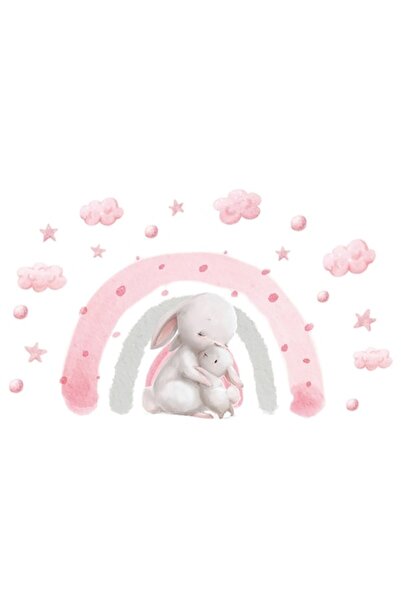 VERSAGO Αυτοκόλλητο autocolant perete pentru camera copilului, Iepurasi, iubi...