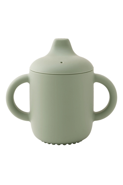 Choice كوب تدريب للأطفال من السيليكون بلون المريمية، قطعة واحدة، بمقبضين، زجاجة ماء للرضاعة، خالٍ من مادة BPA.