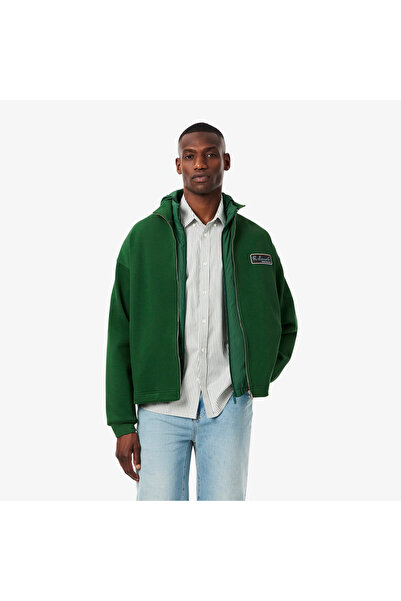 Lacoste Erkek Loose Fit Kapüşonlu Yeşil Sweatshirt