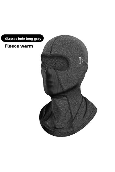 Choice قناع وجه طويل رمادي اللون من الصوف، مناسب للرجال والنساء، مقاوم للرياح...