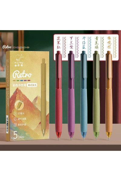 Choice مجموعة أقلام جل ملونة إبداعية مكونة من 5 قطع، سعة كبيرة 0.5 مم، سريعة ...