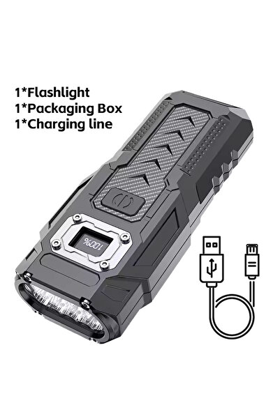 Choice مصباح يدوي أسود BK08 فائق السطوع وقوي، بتركيز ثابت، مزود بـ 8 مصابيح LED وإضاءة جانبية مغناطيسية COB.