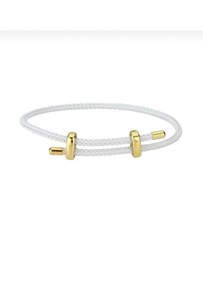 MY UKA JEWELRY Çelik Detaylı Örme İp Bileklik
