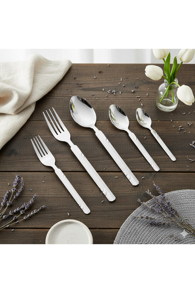 casa rosa 60-piece stainless steel cutlery set, silver