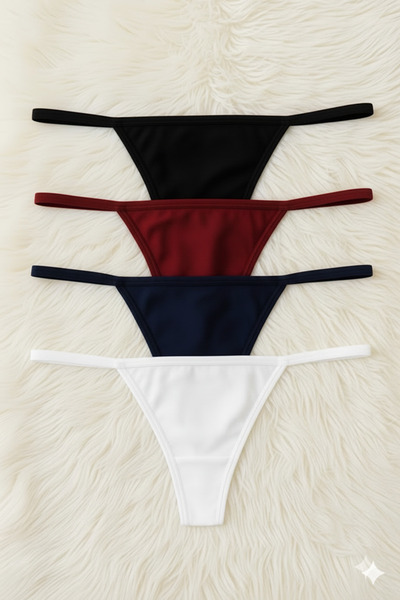 Hade Kadın 4'lü Paket Esnek Seksi String Tanga Külot