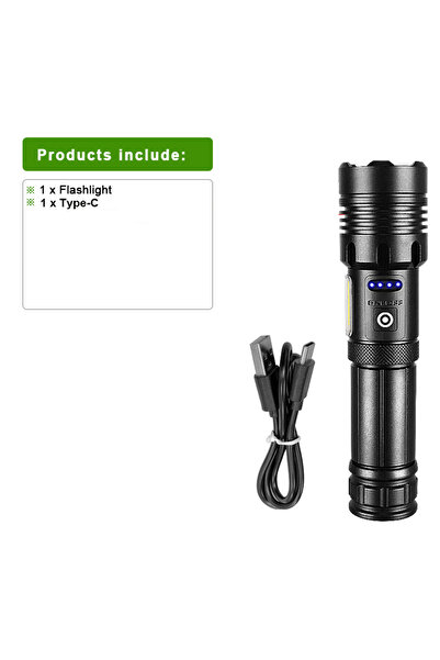 Choice مصباح يدوي LED قابل لإعادة الشحن فائق السطوع XHP70 من kitA، مصباح تكتيكي عالي الطاقة، قوي للغاية