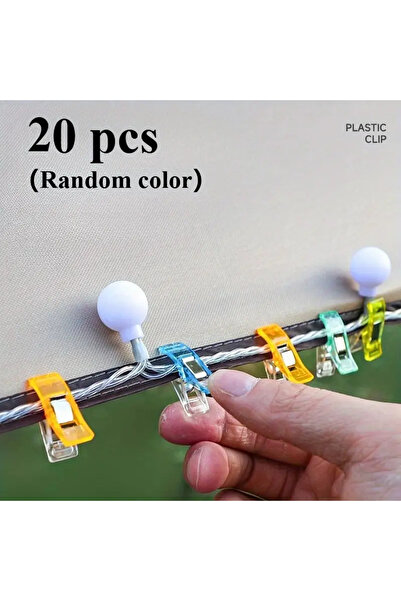 Choice عبوة عشوائية من 20 مشبك خيمة لإضاءة خارجية - مشابك متينة للمظلات لتزيين التخييم، من Awni