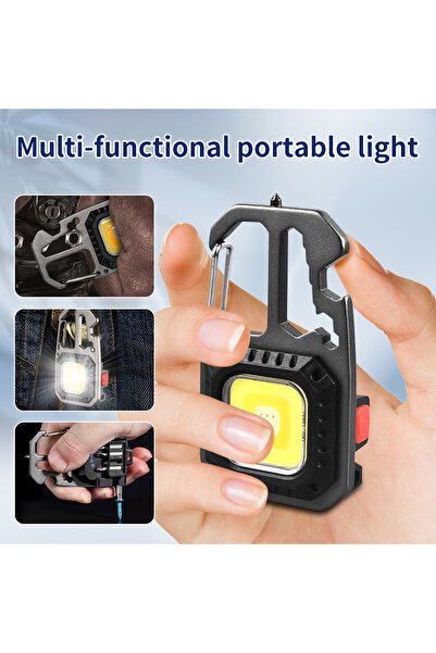 Choice مصباح يدوي صغير من نوع COB، مصباح LED محمول، سلسلة مفاتيح، مصباح عمل قابل لإعادة الشحن، مطرقة أمان خارجية