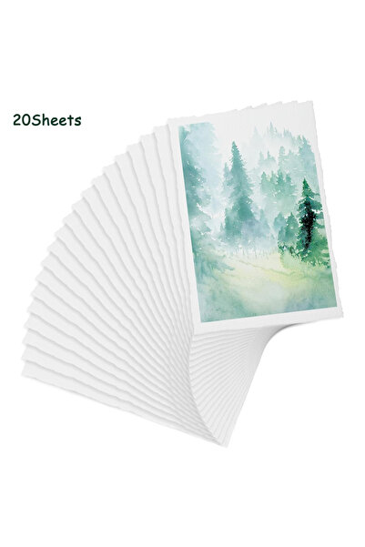 Choice 20 ورقة، من 10 إلى 20 ورقة، ورق ألوان مائية سميك بحواف خشنة، مقاس A6، وزن 300 غرام/متر مربع، مصنوع يدويًا من القطن، ذو ملمس مميز.