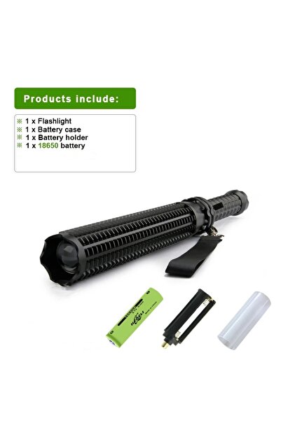 Choice مصباح دفاعي تلسكوبي XHP120-B عالي الطاقة، مصباح LED XHP120 مقاوم للماء، مصباح تكتيكي 18