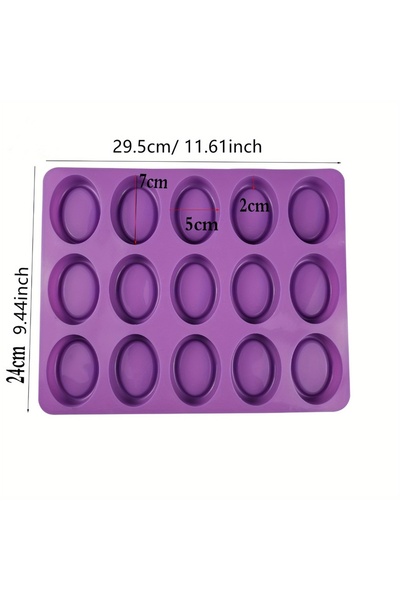 Choice purple 1pc Silicone Oval Soap Molds 15cups Handmade Candle Moulds Candy Pudding Baking Mold
