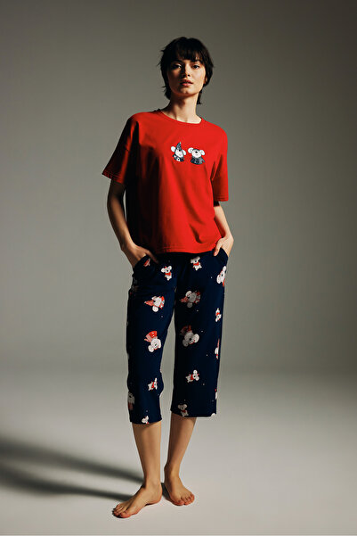 Hays Kadın Pamuklu Kısa Kollu Kapri Pijama Takımı