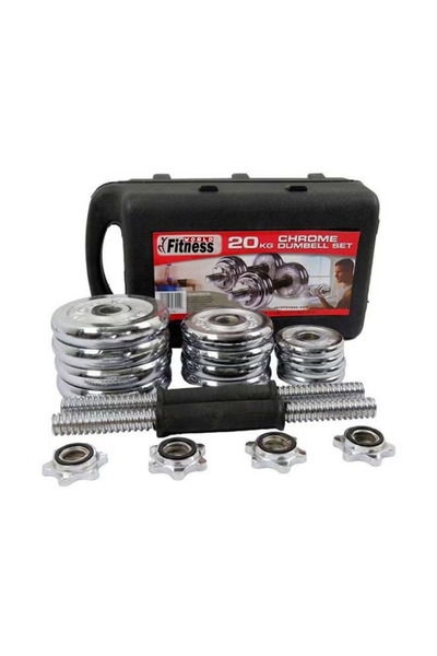 Fitness World طقم دمبل من الكروم 20كيلوجرام