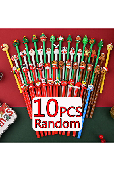 Choice ١٠ أقلام عشوائية، ٥/١٠ أقلام كرتونية ثلاثية الأبعاد مرحة لعيد الميلاد،...