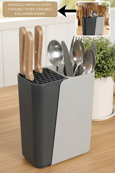 Poomy Suport multifuncțional pentru cuțite și tacâmuri, organizator de blat