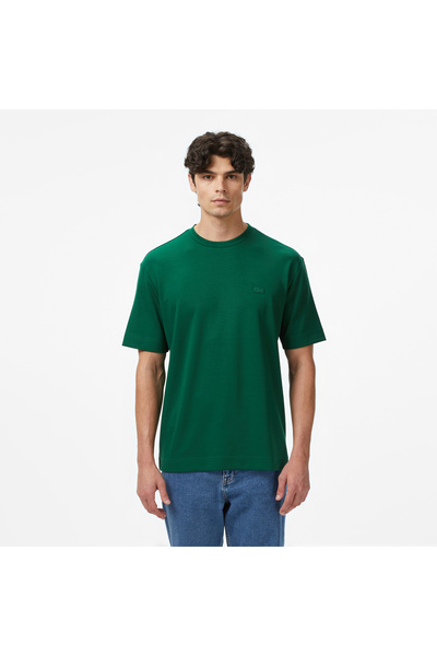 Lacoste Erkek Oversize Fit Bisiklet Yaka Yeşil T-Shirt