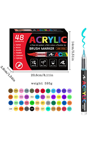 Choice مجموعة أقلام تلوين أكريليك مقاومة للماء، 48 لونًا (من 12 إلى 72 لونًا)...