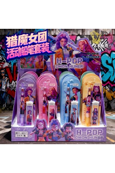 Choice قلم رصاص وممحاة عشوائية واحدة K04 2025 kpop Demon Hunter، طقم أدوات مد...