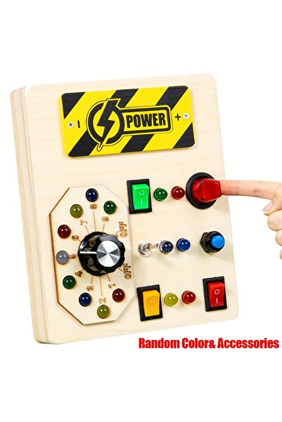 Choice لوحة خشبية متعددة الألوان مزودة بمفاتيح إضاءة، ألعاب سفر لتنمية المهار...