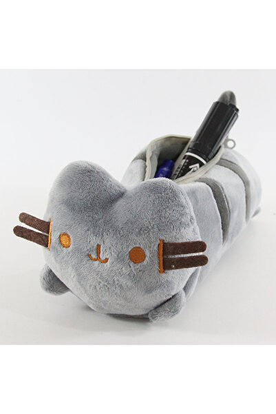 Choice حقيبة أقلام على شكل قطة رمادية سمينة من الأنمي، حقيبة تخزين أدوات مكتب...