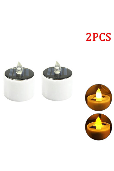 Choice Yellow 2PCS Solar Tea Light Led Candles Flameless Outdoor Waterproof S...