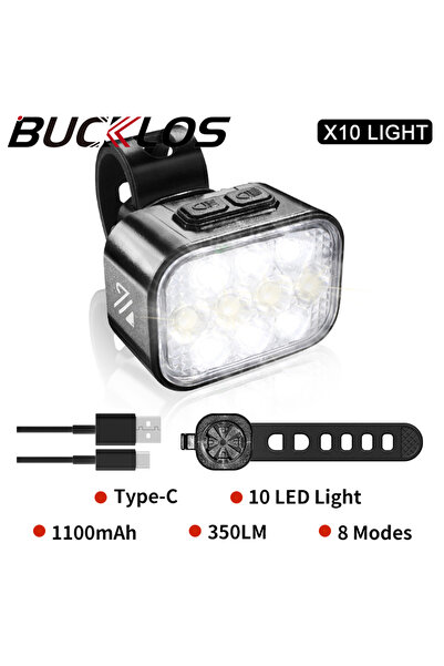 BUCKLOS 1PC Front Light 10 LED Bicycle Light High Bright Bike Rear Light Wate...