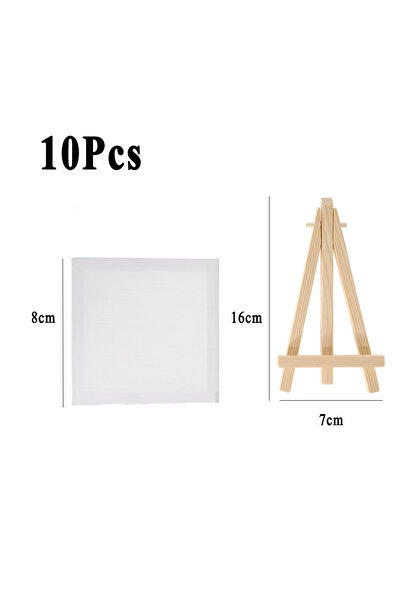Choice ١٠ قطع من حوامل الرسم الفنية مع لوحات قماشية، مقاس ٨×٨ سم، مجموعة رسم يدوية للأطفال، حامل طاولة صغير