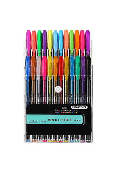 Choice 24 Colors 12/24Pcs Metallic Glitter Colors Gel Pens For School Office ...