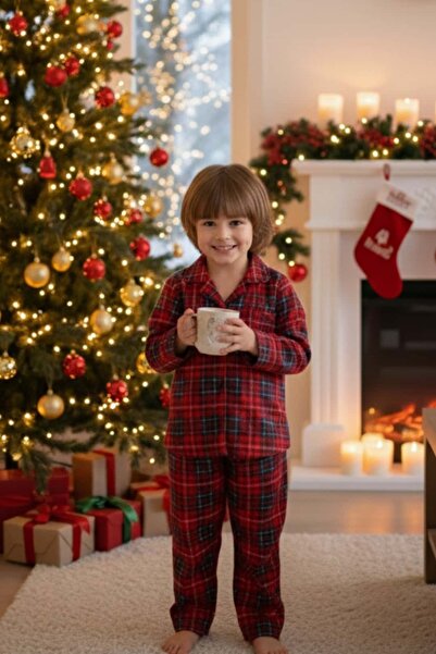 Yağmur Butik Dečiji Plaid Patterned Pidžama Set