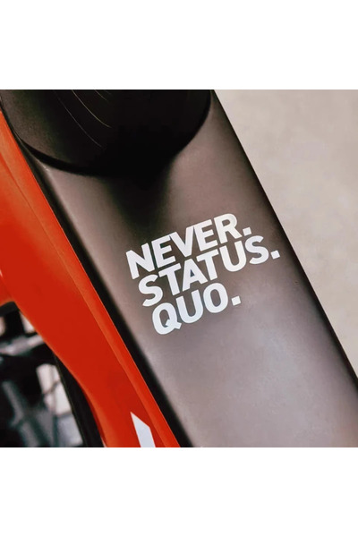 Choice WHITE NEVER STATUS QUO Road Bicycle Frame Sticker DIY Top Tube Handleb...