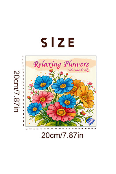 Choice كتاب تلوين زهور مريح للكبار، مقاس 20×20 سم، 24 صفحة، لتخفيف التوتر وقض...