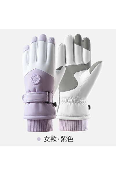 Choice قفازات تزلج شتوية بنفسجية اللون للرجال والنساء، مقاومة للماء والرياح، ...