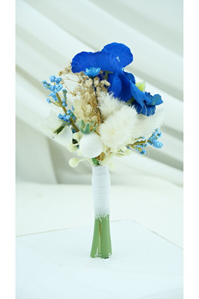 Buketlife Blue Cream Groom Boutonniere