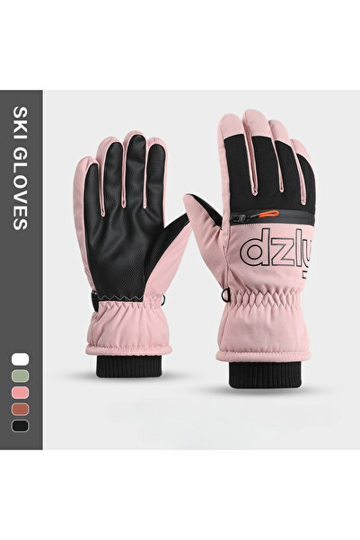 Choice pink(women) Winter Ski Gloves Fleece-lined Thickened Outdoor Riding Wa...