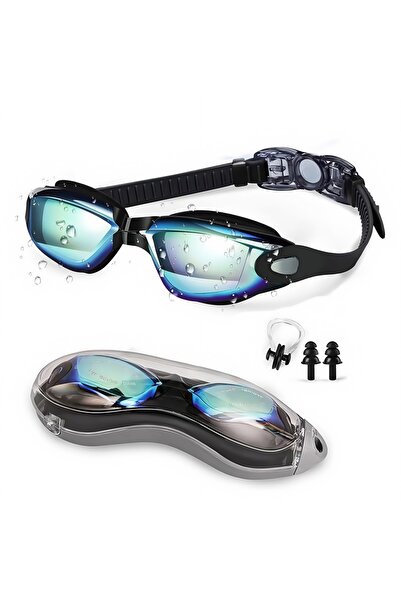 Choice نظارات سباحة زرقاء ذهبية للبالغين، كما هو موضح في الصورة، مزودة بمشبك ...