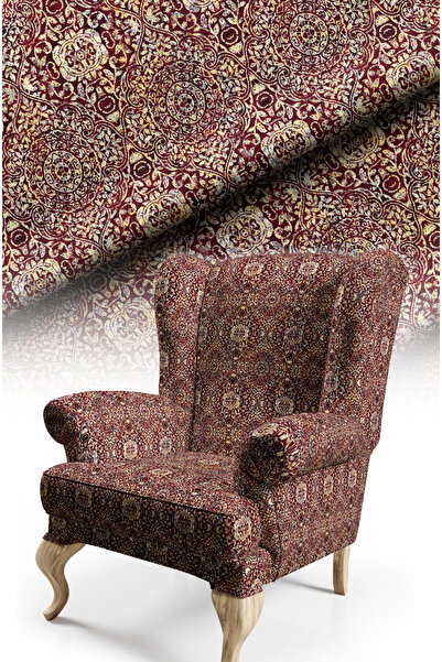 CANİLA Elegant Royal Patterned Classic Motif Upholstery Fabric Cotton Lined T...