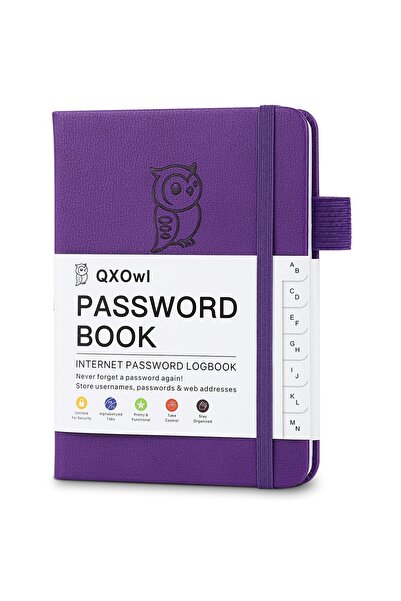 Choice دفتر تسجيل كلمات المرور A6 بنفسجي - منظمات شخصية مع علامات تبويب أبجدي...