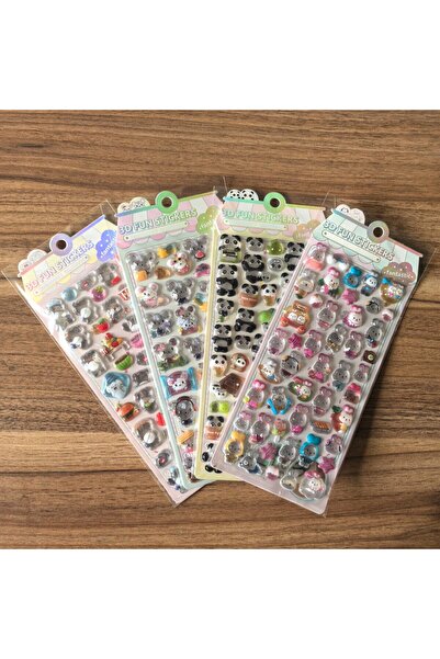 Choice 4 أوراق، 4 قطع، ملصقات حيوانات كريستالية ثلاثية الأبعاد بارزة - ملصقات...