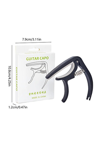 Choice كابو جيتار بلاستيكي أسود محمول لستة أوتار، مناسب للجيتار الصوتي والكلا...