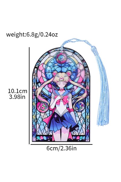 Miniso SQ2685 فاصل كتب أكريليك سيلور مون، قطعة مميزة لهواة جمع الأنمي، ملحق مثالي لكتب القراءة والدراسة.