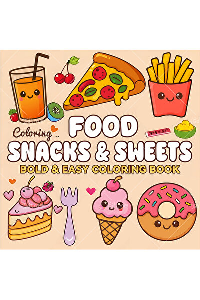 Choice كتاب تلوين للكبار برسومات طعام ووجبات خفيفة وحلويات، كتاب رسم لطيف، هد...