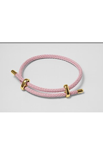 MY UKA JEWELRY Çelik Detaylı Örme İp Bileklik