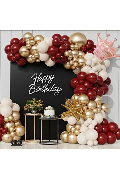 Choice كما هو موضح في الصورة، طقم قوس بالونات ذهبي وأحمر وأبيض مكون من 95 قطع...