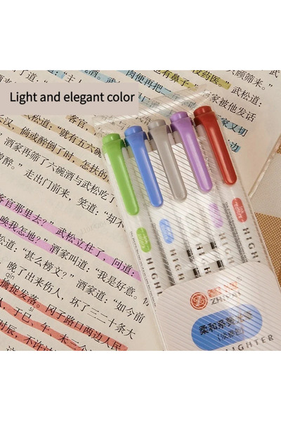 Choice 618A- لون فاتح، 5 ألوان/علبة، مجموعة أقلام تظليل مزدوجة الرأس، أقلام ر...