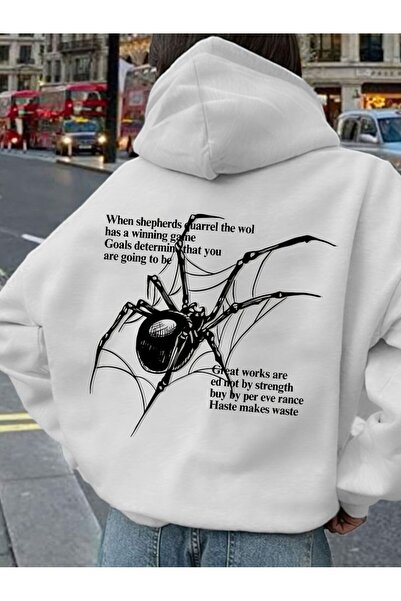 ZEMLİYA Black - Have a Good Mood Every Day Teddy Bear Printed Hoodie Zippered...