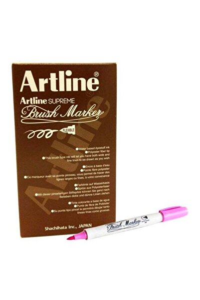artline 12-Piece Supreme Brush Marker Pink/White EPF-FPK