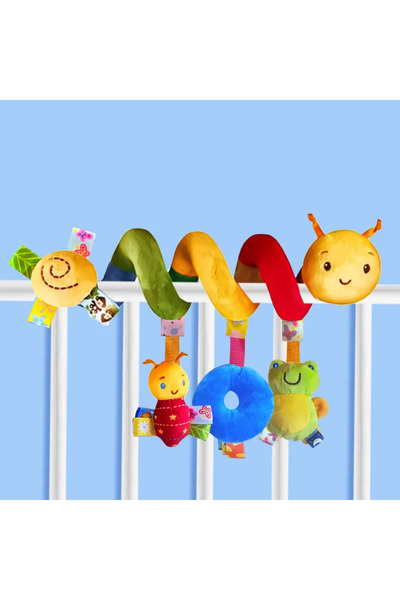 Choice4 C93- لعبة سرير أطفال معلقة من كاتربيلر، لعبة ناعمة ملفوفة مع صفارة BB...